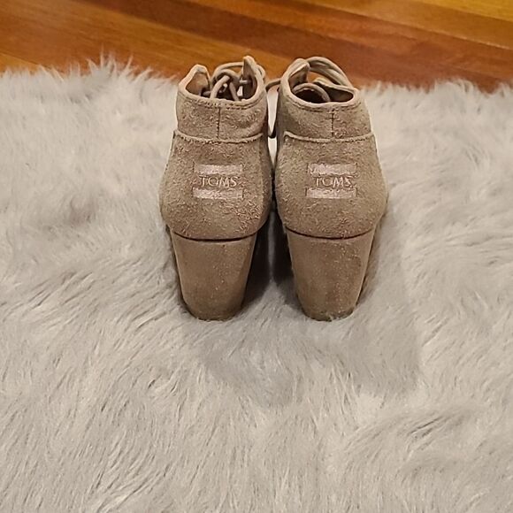 Toms womens Kala wedge bootie desert taupe suade size 8 - Picture 4 of 10